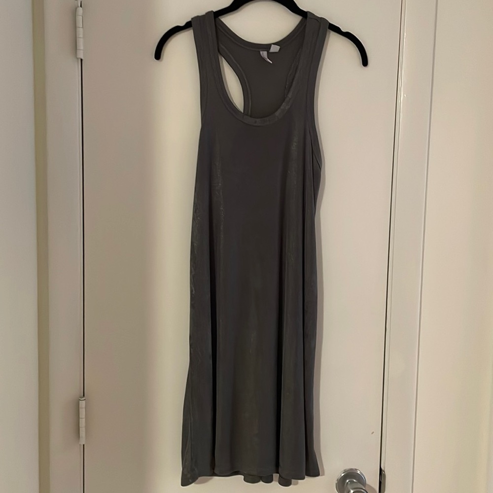 Old Navy silver metallic tank top scoop neck sleeveless dress